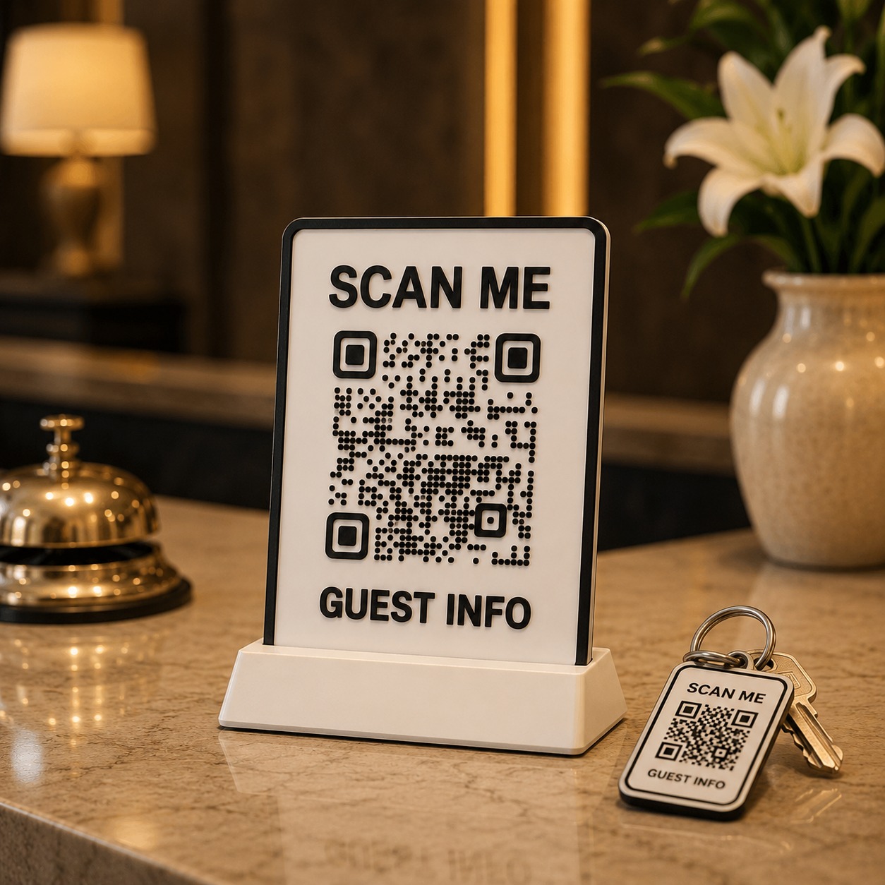 3D printana QR pločica za apartmane i hotele