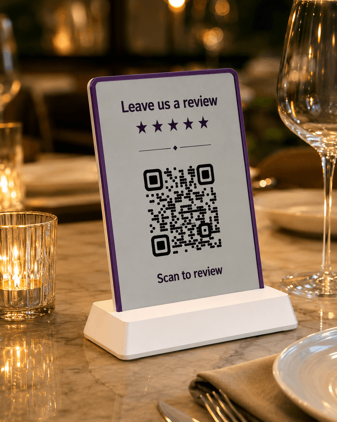 3D printana QR pločica za recenzije na restoranskom stolu